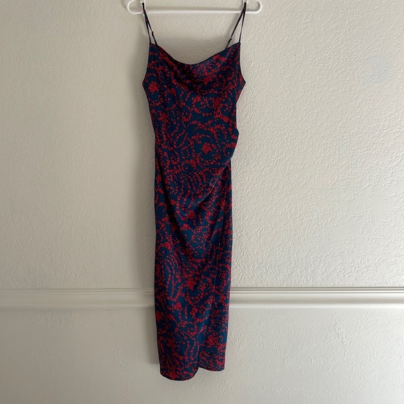 RENAMED | Navy blue with red floral dress - Picture 2 of 6